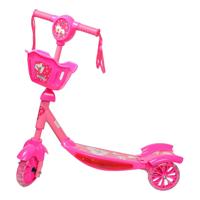 Patinete Infantil Menina Musical 3 Rodas Kiddy Replay Kids Rosa