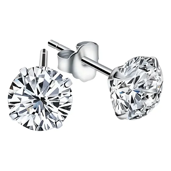 Aros Tpito Acero Quirúrgi Zircon Aaa Cristal Tslb03 5mm 1par