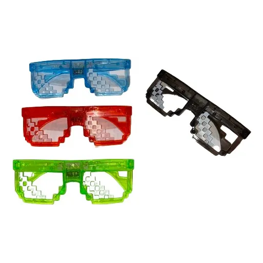 6 Lentes Pixel Led Rgb Multicolor Gafas Colores Fiesta