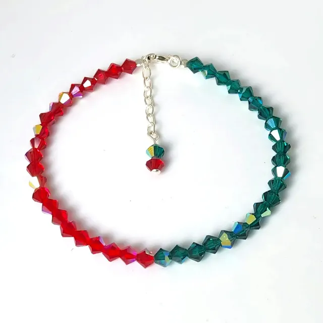 Pulsera Cristales Premium 4mm Colores Dije Plata 925