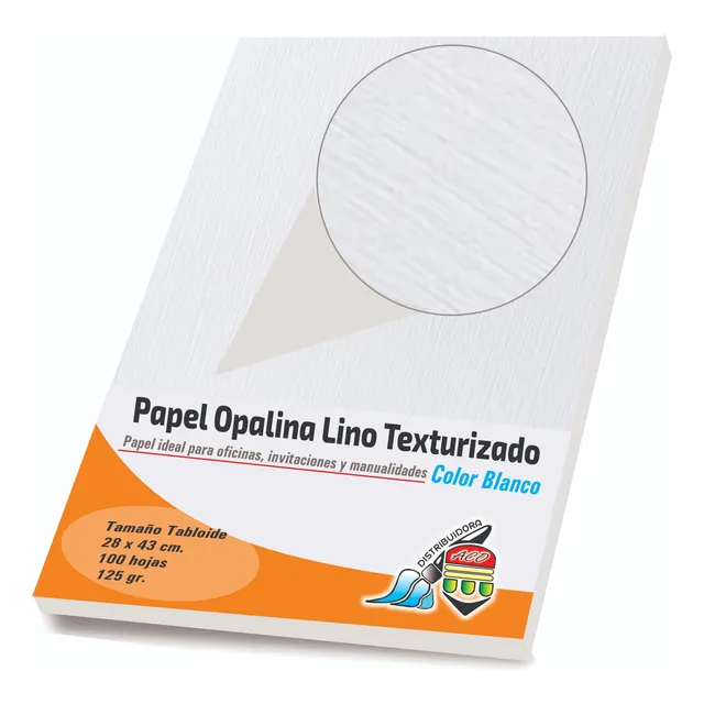 Papel Opalina Lino Texturizada 125 Gr Tabloide 28x43 Cm.