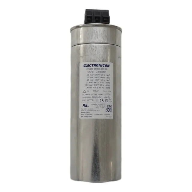 Ek5026 Capacitor 3x115uf 30kvar 480v Electronicon