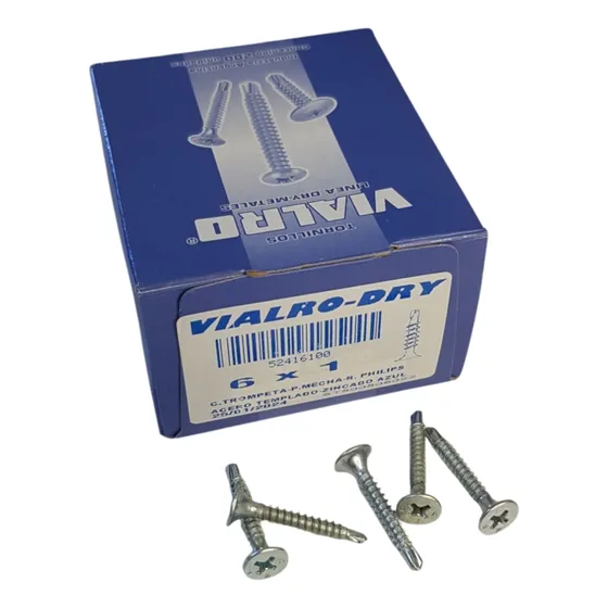 200 Tornillos T2 C. Fresada P. Mecha Autoperf 6x1 - 25mm