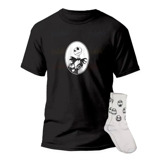 Playera Y Calcetas Jack Skellington  Brazos Cruzados  Logo