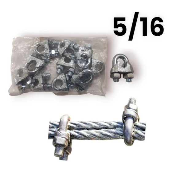 Perro Para Guaya 5/16  8 Mm Galvanizado Pack De 20 Security