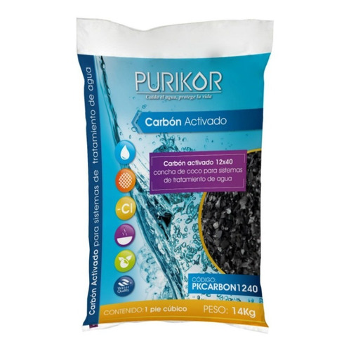 Carbón Activado Purikor 1 Ft3  Para Equipos De Filtración