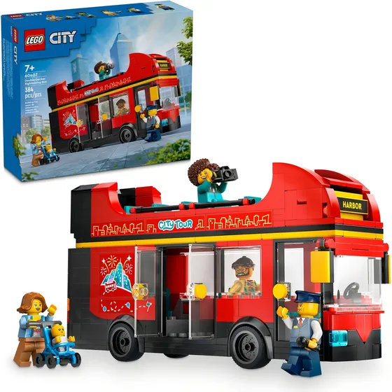 Autobús turístico Lego City 60407 de dos pisos, número de piezas 384