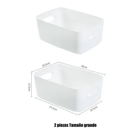 Set 2 Caja organizador Plástica Blanco Grande