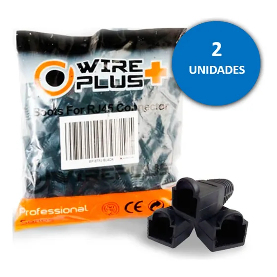 Bota Para Conectores Rj45 Cable Utp Internet Negro Bolsa 100