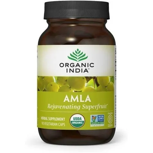 Amla Organic India 1000mg x 90 capsulas Amalaki Vitamina C Antioxidante Natural Sin Sabor
