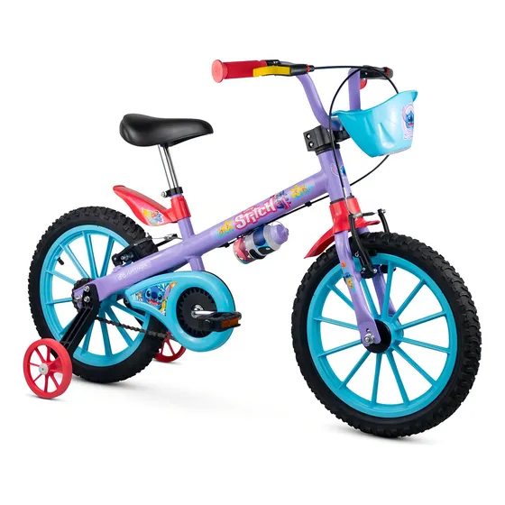 Bicicleta Disney Nathor Stitch con llanta de 16 ruedas, marco de colores, tamaño 16