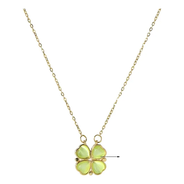 Collar Trébol De La Suerte De Hojas De Verdes 