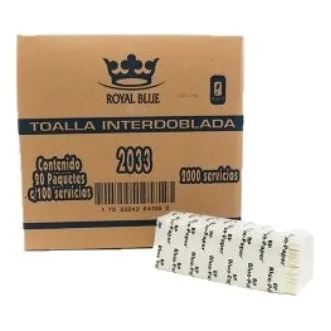 Toalla Interdoblada Blanca Para Manos Tipo Sanitas 2000 Pz