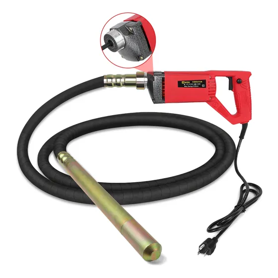 Miwod Vibrador Eléctrico Para Concreto Con Chicote De 1.5m Ideal Para Reparaciones Construcción Columnas Caminos Cercas Y Proyectos De Ingeniería Personal FT05-1