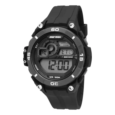 Relógio Mormaii Masculino Wave Preto - Mo2019/8p Preto Lcd Positivo