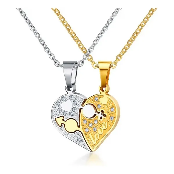 Cadenas Dije Corazon Compartir Amor, Novios, Pareja, Amigos