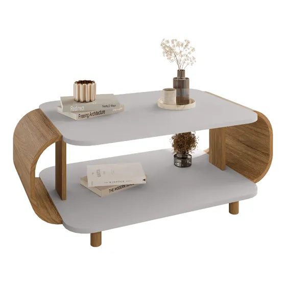 Mesa De Centro Floripa Off White Cinamomo Moderno Bechara