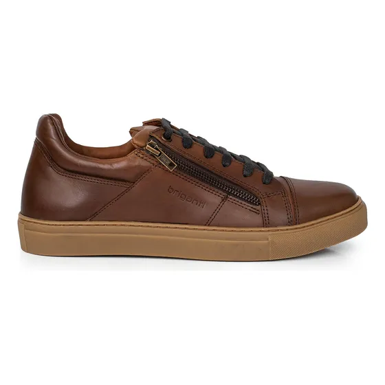 Zapatilla Cuero Hombre Sneaker Nautico Cierre Goma Briganti