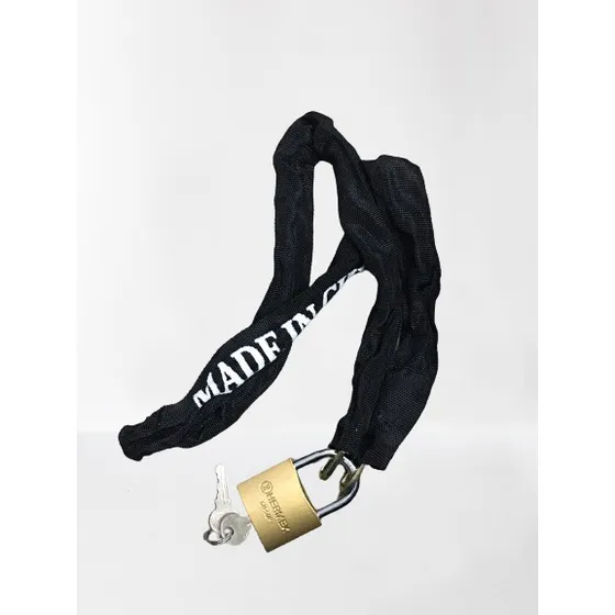 Cadena Candado 2 Llaves Anticorte Resistente Recubierta Moto