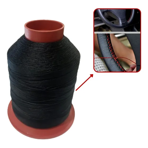 Linha Nylon Branca E Preta Para Costura Automotiva N.40 80g Cor Preto
