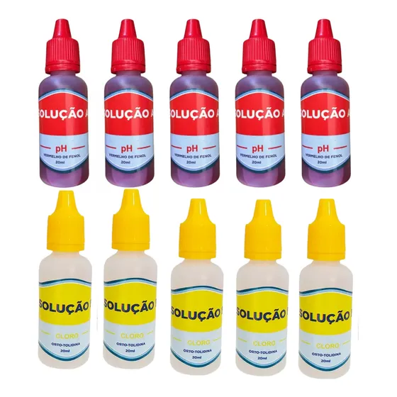 Kit Refil Teste Reagente Ph Solução + Cloro Orto -tolidina
