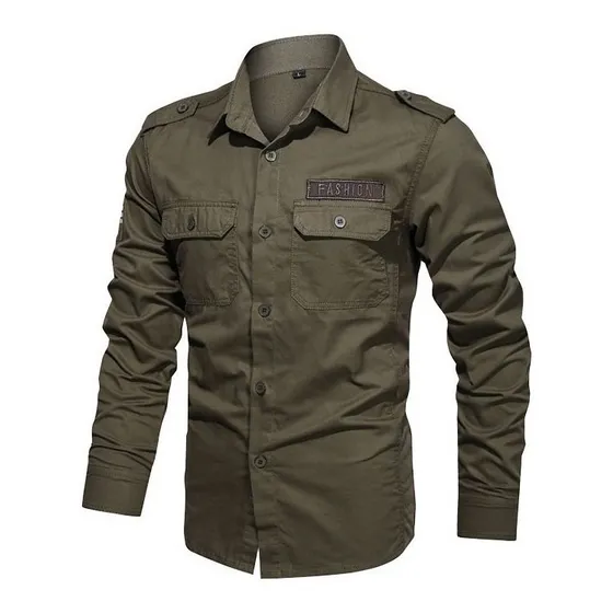 Polera Casual De Algodón De Manga Larga For Hombre