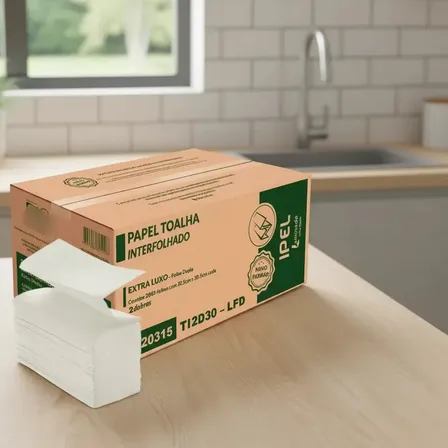 Papel Toalha Interfolha Folha Dupla 22,5x20,5cm Luxo 2000fls Higienita