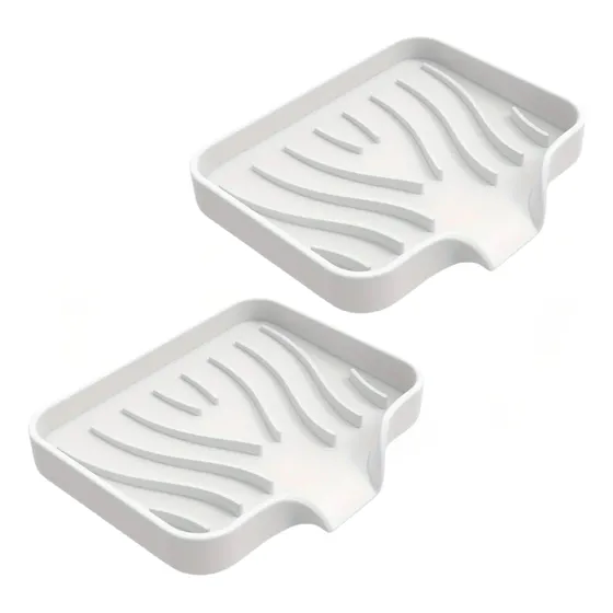 Pack Jabonera Soporte De Silicona Con Escurridor Baño Cocina