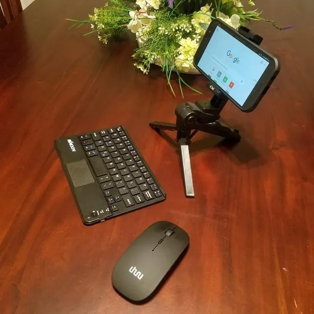 Base Celular Teclado Bluetooth Y Mouse Bluetooth