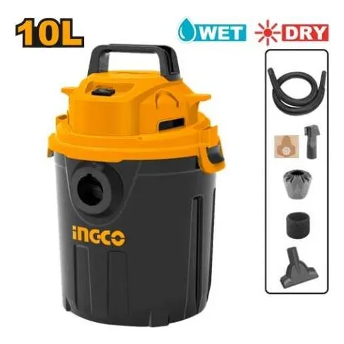 Aspiradora 10lt Seco Humedo Tanque Plastico Ingco Vc10101