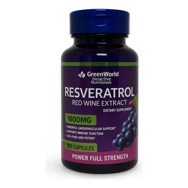 Resveratrol Red Wine Plus 100 Capsulas 1600 Mg