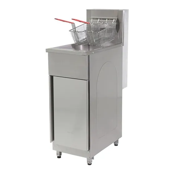 Freidora Industrial A Gas 2 Canastillos 18 Lts Gn Color Plateado