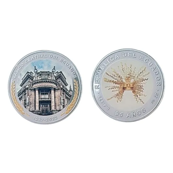 Medalla 95 Años  Banco Central Del Ecuador Plata 1927-2022