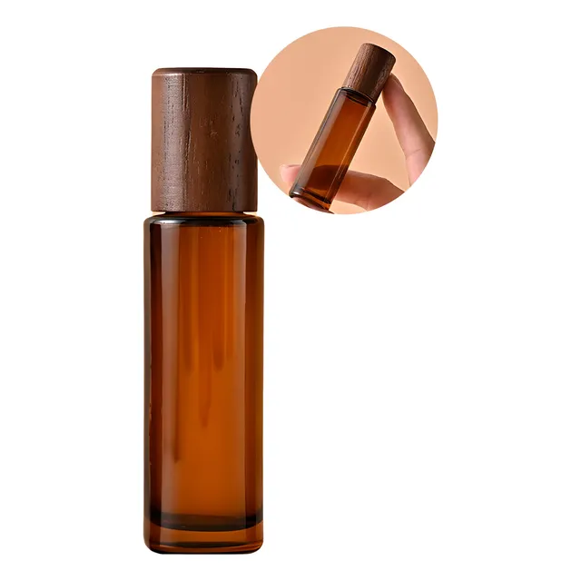 X12 Roll On Botella Esmerilado Rodillo Ámbar Aceite 10ml