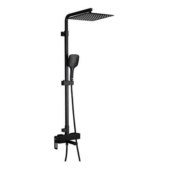 Sistema Ducha Negro Larro Conjunto Combinado Baño Grifo 8 