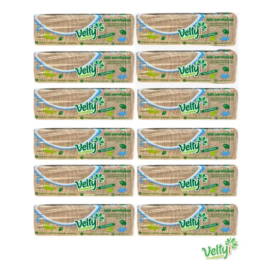 Servilletas Ecológicas Velty 12 Paq De 400 Hojas