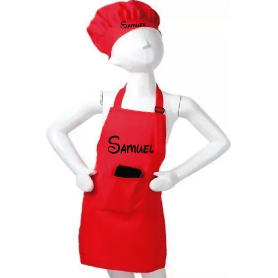 Delantal De Cocina Con Gorro Con Nombre Antifluido Chef 