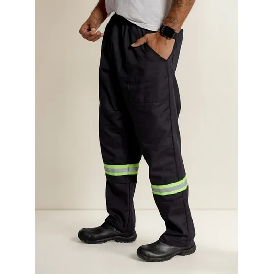 Calça Com Faixa Refletiva Brim Segurança Do Trabalho 38