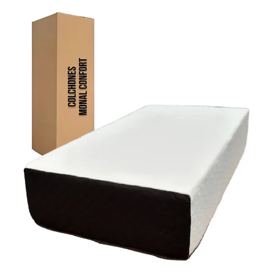 Colchon Individual Super Recover Con Memory 30 Cm De Grueso Color Marrón Oscuro