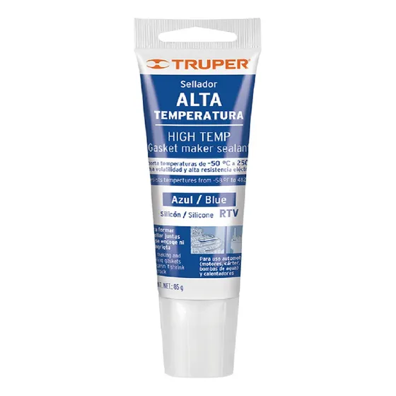 Silicón Altas Temperaturas Color Azul, 85 Grs., Truper