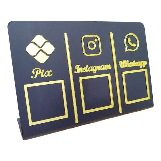 Placa Qr Code Pix, Instagram E Whatsapp Comércio Balcão