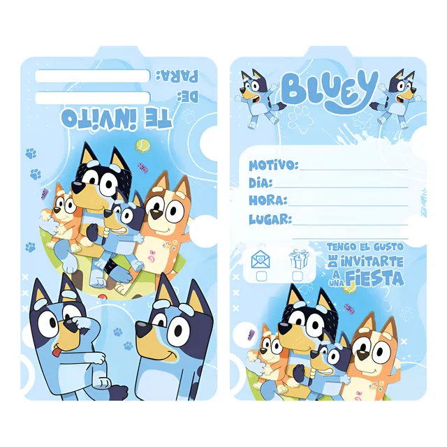 Tarjetas De Invitación Fiesta Cumpleaños Bluey