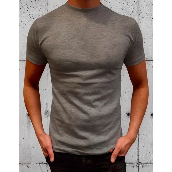Eikeel Original Remera Gris Melange Algodón Peinado Premium