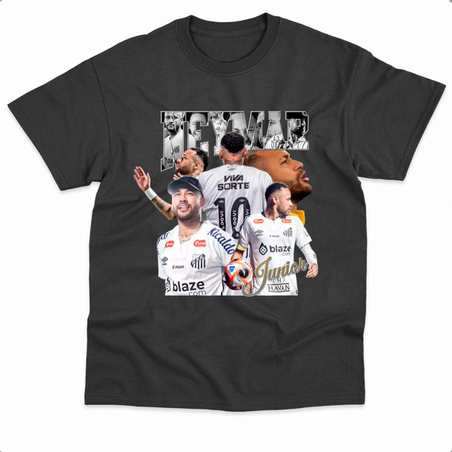Camiseta Neymar Junior Njr Santos Futebol Clube 100% AlgodĂŁo Camiseta Neymar Junior Njr Santos Futebol Clube 100% AlgodĂŁo