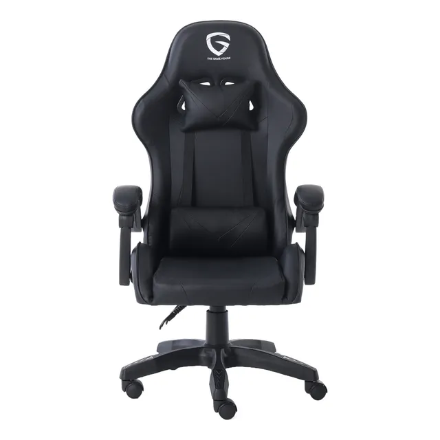 Silla Gamer 01L Ergonomica Reclinable The Game House Respaldo Reclinable Color Negro Material Del Tapizado Cuero Sintético 120KG Asiento Alta Densidad