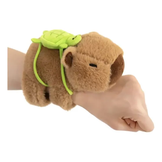 Peluche Capibara Carpincho Con Mochila De Tortuga Importado Pulsera Capibara