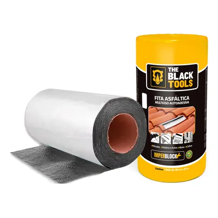 Manta Asfáltica Adesiva Aluminizada 30cm X 10m Prateado