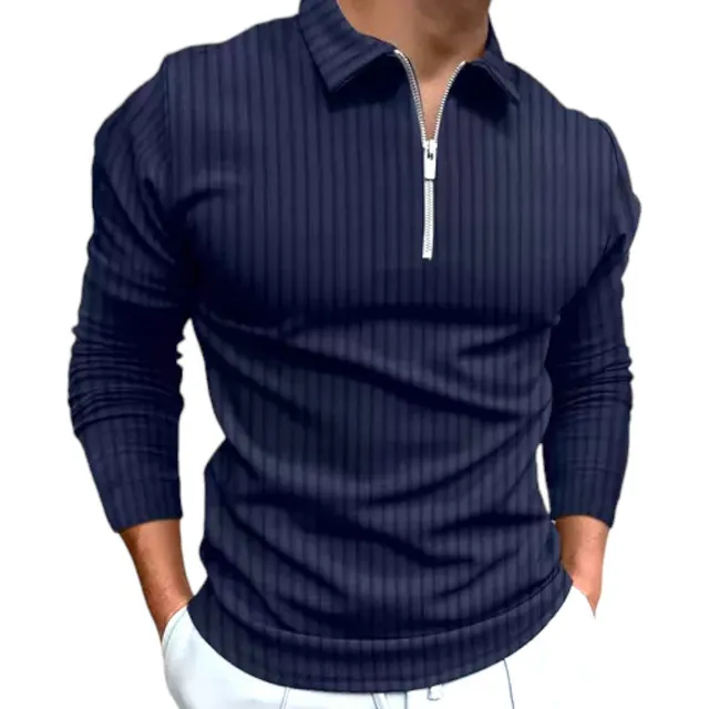 Camiseta Polo Manga Longa Com Zíper Lançamento