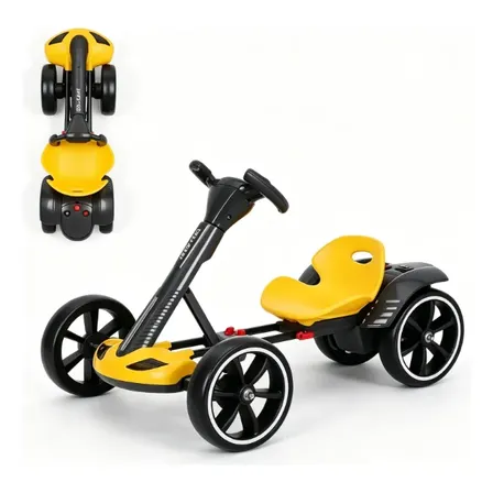 Mini Kart Elétrico Para Crianças Veículo De Brinquedo Amarelo