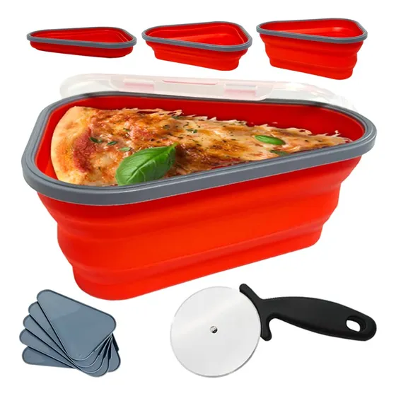 Contenedor Almacenamiento Pizza Plegable Caja Extensible 5